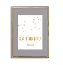 Load image into Gallery viewer, Play with La Luna Moon Bundle: 8: 5x7 gold foil prints
